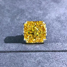 Load image into Gallery viewer, 20 Carat Square Radiant Cut Yellow Moissanite Ring
