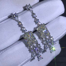 Load image into Gallery viewer, 3 Carat K-M Colorless Radiant Cut VVS Moissanite Drop Earrings