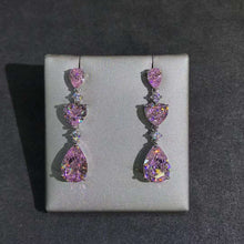 Load image into Gallery viewer, 6 Carat Pink Pear &amp; Heart Cut Moissanite Drop Earrings