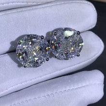 Load image into Gallery viewer, 5+5 Carat Colorless Radiant &amp; Marquise Halo Moissanite Stud Earrings
