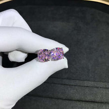 Load image into Gallery viewer, 4 Carat Pink Cushion Cut Solitaire VVS Moissanite Stud Earrings