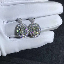 Load image into Gallery viewer, 3 Carat Colorless Oval Cut VVS Moissanite Drop Earrings