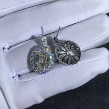 Load image into Gallery viewer, 3 Carat Colorless Oval Cut VVS Moissanite Drop Earrings