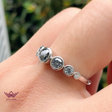 Load image into Gallery viewer, Round Cut Seven Stone Moissanite Ring Gray Color