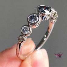 Load image into Gallery viewer, Round Cut Seven Stone Moissanite Ring Gray Color