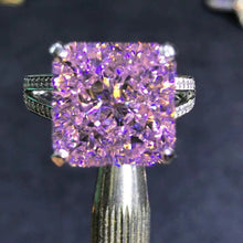 Load image into Gallery viewer, 6 Carat Pink Radiant Cut 4 Prong Bead-set Split Shank VVS Moissanite Ring