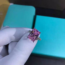 Load image into Gallery viewer, 6 Carat Pink Radiant Cut 4 Prong Claw Bead-set Moissanite Ring