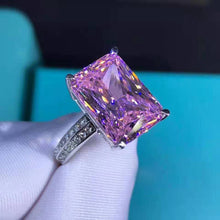Load image into Gallery viewer, 6 Carat Pink Radiant Cut 4 Prong Claw Bead-set Moissanite Ring