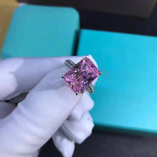 Load image into Gallery viewer, 6 Carat Pink Radiant Cut 4 Prong Claw Bead-set Moissanite Ring