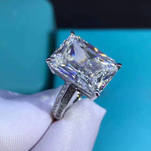 Load image into Gallery viewer, 6 Carat Radiant Cut Moissanite Ring 4 Claw Basket Bead-set VVS K-M Colorless