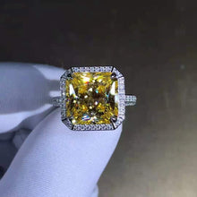 Load image into Gallery viewer, 6 Carat Radiant Cut Moissanite Ring K-M Colorless Bead-set Double Edge Halo Pave Wrap