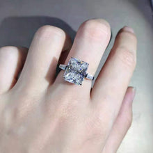 Load image into Gallery viewer, 5 Carat Radiant Cut Moissanite Ring G-H Color Three Stone Basket Tapered