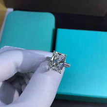 Load image into Gallery viewer, 6 Carat Radiant Cut Moissanite Ring 4 Claw Basket Bead-set VVS K-M Colorless