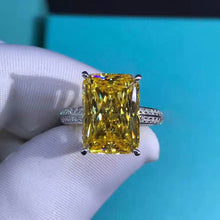 Load image into Gallery viewer, 6 Carat Radiant Cut Moissanite Ring 4 Claw Basket Bead-set VVS K-M Colorless