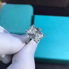 Load image into Gallery viewer, 6 Carat Radiant Cut Moissanite Ring 4 Claw Basket Bead-set VVS K-M Colorless