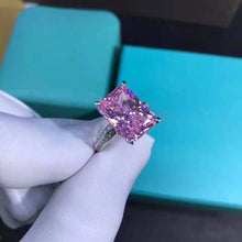 Load image into Gallery viewer, 6 Carat Pink Radiant Cut 4 Prong Claw Bead-set Moissanite Ring