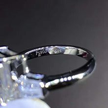 Load image into Gallery viewer, 6 Carat Elongated Cushion Cut Moissanite Ring Three Stone VVS K-M Colorless