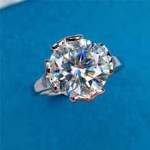 Load image into Gallery viewer, 4 Carat Round Cut Moissanite Ring Solitaire Heart Profile Certified VVS D Color