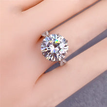 Load image into Gallery viewer, 6 Carat Round Cut Moissanite Ring 8 Prong Pinched Split Shank Certified VVS D Color