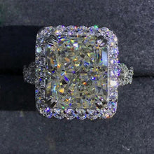 Load image into Gallery viewer, 6 Carat Radiant Cut Moissanite Ring Halo Infinity Shank VVS K-M Colorless
