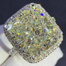 Load image into Gallery viewer, 8 Carat Radiant Cut Moissanite Ring VVS K-M Colorless Halo French Pave