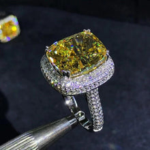 Load image into Gallery viewer, 8 Carat Pink Cushion Cut Double Edge Halo Cathedral Pave Moissanite Ring