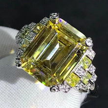 Load image into Gallery viewer, 5 Carat Emerald Cut Moissanite Ring Side Stone Plain Shank VVS K-M Colorless