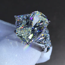 Load image into Gallery viewer, 8 Carat Elongated Cushion Cut Moissanite Ring K-M Colorless Three Stone Reverse Tapered