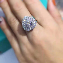 Load image into Gallery viewer, 2 Carat Heart Cut Moissanite Ring Triple Halo Straight Shank VVS K-M Colorless