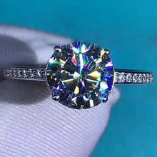 Load image into Gallery viewer, 2 Carat Round Cut Moissanite Ring Double Hidden Halo Bead-set VVS K-M Colorless