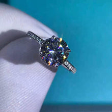 Load image into Gallery viewer, 2 Carat Round Cut Moissanite Ring Double Hidden Halo Bead-set VVS K-M Colorless