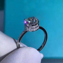 Load image into Gallery viewer, 2 Carat Round Cut Moissanite Ring Double Hidden Halo Bead-set VVS K-M Colorless