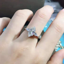 Load image into Gallery viewer, 2 Carat Marquise Cut Moissanite Ring K-M Colorless Three Stone Reverse Tapered