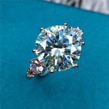 Load image into Gallery viewer, 5 Carat Round Cut Moissanite Ring Three Stone Vintage Certified VVS D Color