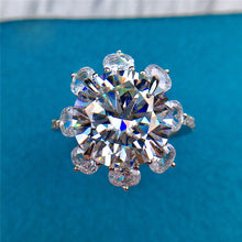 Load image into Gallery viewer, 6 Carat Round Cut Moissanite Ring Snowflake French Pave Certified VVS D Color