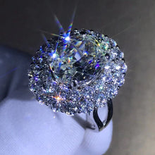 Load image into Gallery viewer, 5 Carat Oval cut Moissanite Ring Rare Size K-M Color VVS