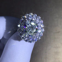 Load image into Gallery viewer, 5 Carat Oval cut Moissanite Ring Rare Size K-M Color VVS