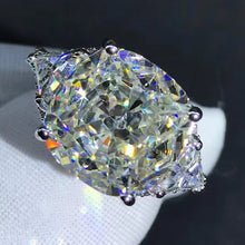 Load image into Gallery viewer, 6 Carat Fat Cushion Cut Moissanite Ring Rare Size VVS K-M Color