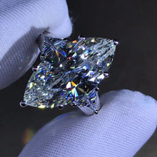 Load image into Gallery viewer, 8 Carat Marquise Moissanite Ring Three Stone VVS G-H Colorless