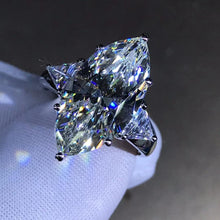 Load image into Gallery viewer, 8 Carat Marquise Moissanite Ring Three Stone VVS G-H Colorless