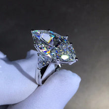 Load image into Gallery viewer, 8 Carat Marquise Moissanite Ring Three Stone VVS G-H Colorless