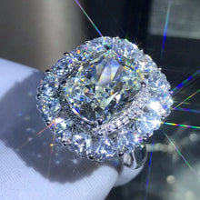 Load image into Gallery viewer, 6 Carat Cushion cut Moissanite Ring Rare Size VVS G-H Color