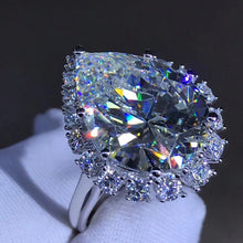 Load image into Gallery viewer, 10 Carat Pear Cut Moissanite Ring Stunning D Color VVS