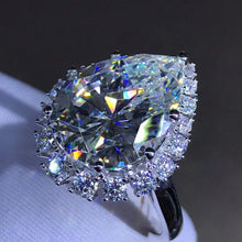 Load image into Gallery viewer, 10 Carat Pear Cut Moissanite Ring Stunning D Color VVS