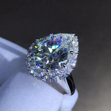 Load image into Gallery viewer, 10 Carat Pear Cut Moissanite Ring Stunning D Color VVS