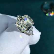 Load image into Gallery viewer, 5 Carat Cushion cut Moissanite Ring Rare Size VVS K-M Color