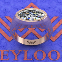 Load image into Gallery viewer, 3.2 CT Marquise Cut Bazel Man's Moissanite Engagement Ring D Color