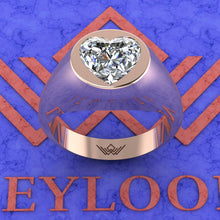 Load image into Gallery viewer, 3 CT Heart Cut Bezel Unisex Moissanite Engagement Ring D Color