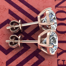 Load image into Gallery viewer, 5 CT x2 Round Cut Stud D Color Basket Moissanite Earrings