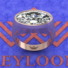 Load image into Gallery viewer, 10.5 CT Elongated Oval Cut Bazel Man's Moissanite Engagement Ring D Color